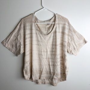 ATHLETA Tan Tie Dye Short Sleeve Top